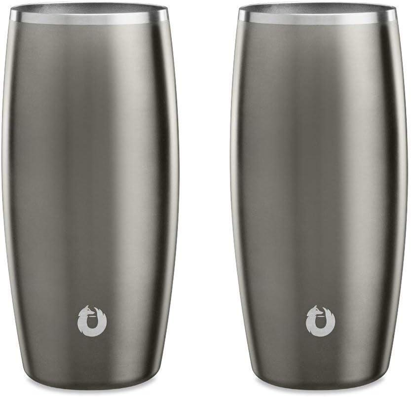 SNOWFOX Premium Vacuum Insulated Stainless Steel Beer Glass Set
