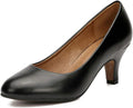Women's Classic Round Toe Pump Kitten Low Heel Shoes (Style XVBY)