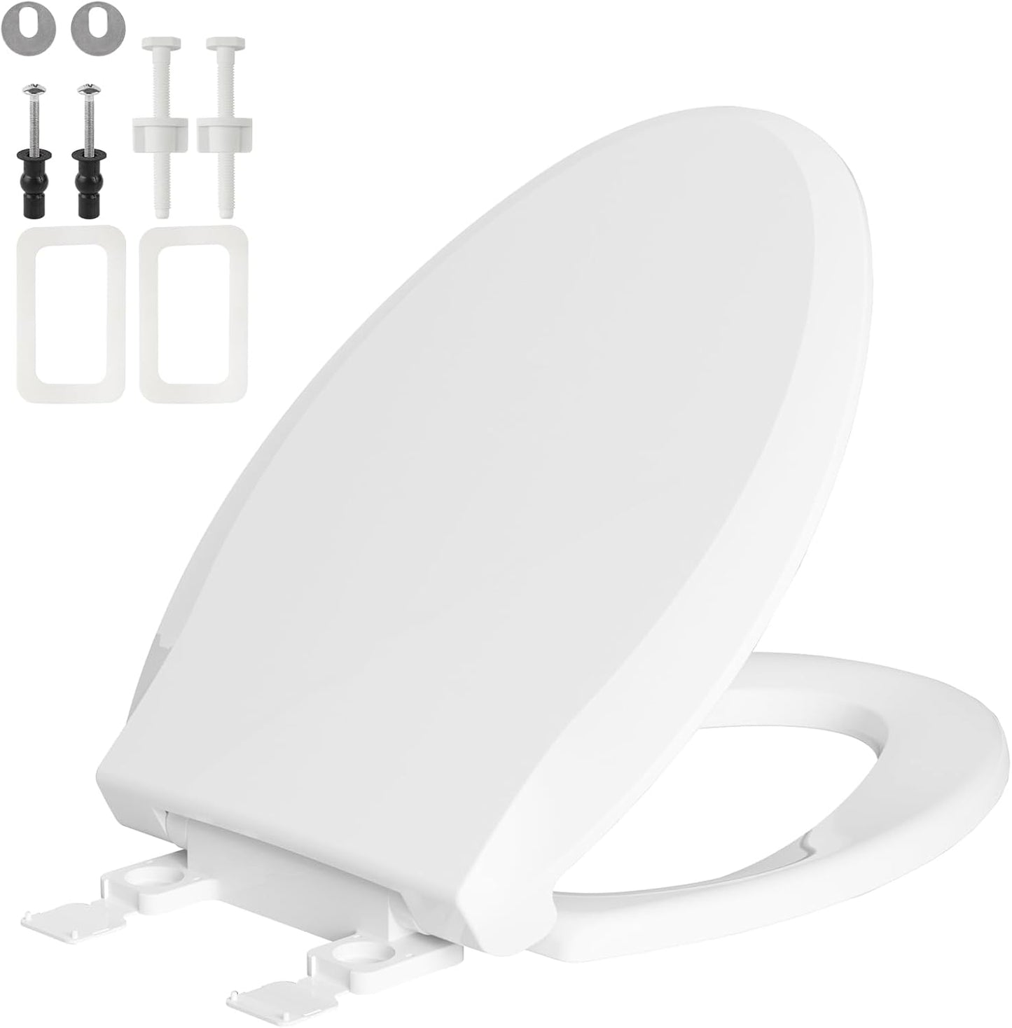 Toilet Seat Elongated with Soft-Close Hinges for Comfort