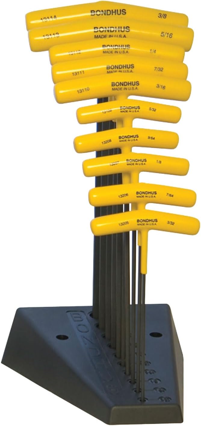 Bondhus Balldriver and Hex T-handles Set with Stand, 10 Pieces