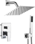 Shower System Polished Chrome Rainfall Faucet Set - Complete Wall