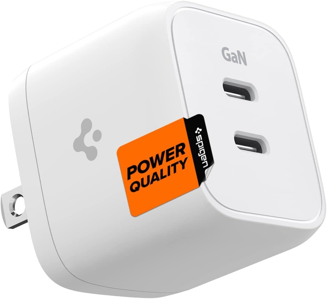 Spigen GaN 35W USB C Charger with 2 Ports for Fast Charging