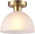 GLOBE Matte Brass Semi-Flush Mount Ceiling Light - Modern Glam