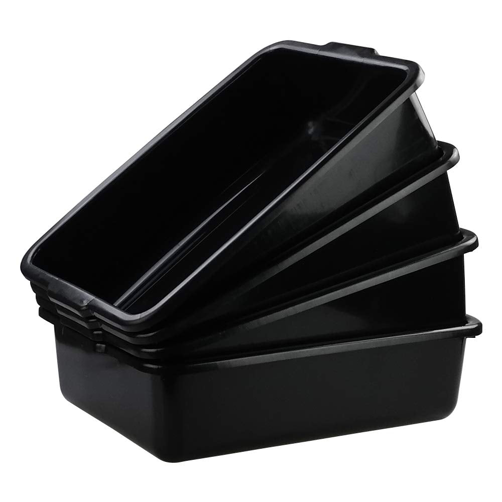 4-Pack Large Plastic Bus Box for Home and Kitchen Storage