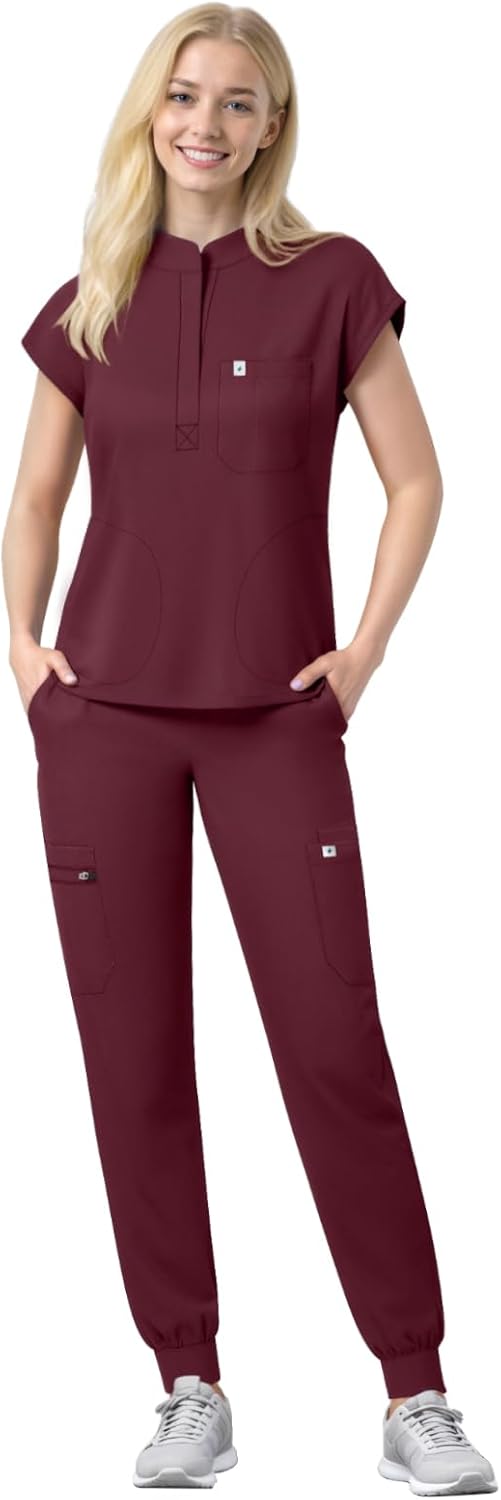 Scrubs Set for Women Medical Uniform with 11 Pockets and Comfort