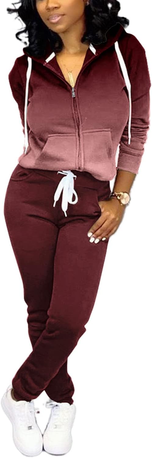 Nimsruc Two Piece Outfits for Women Casual Tracksuit Set