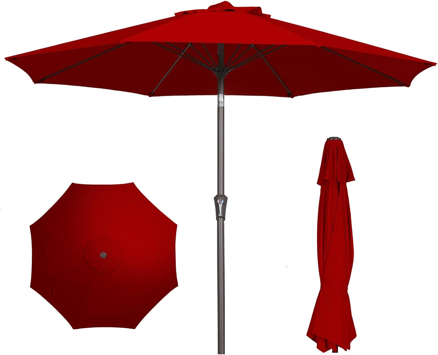 PatioKingdom 9FT Outdoor Umbrella with Sun Protection & Tilt