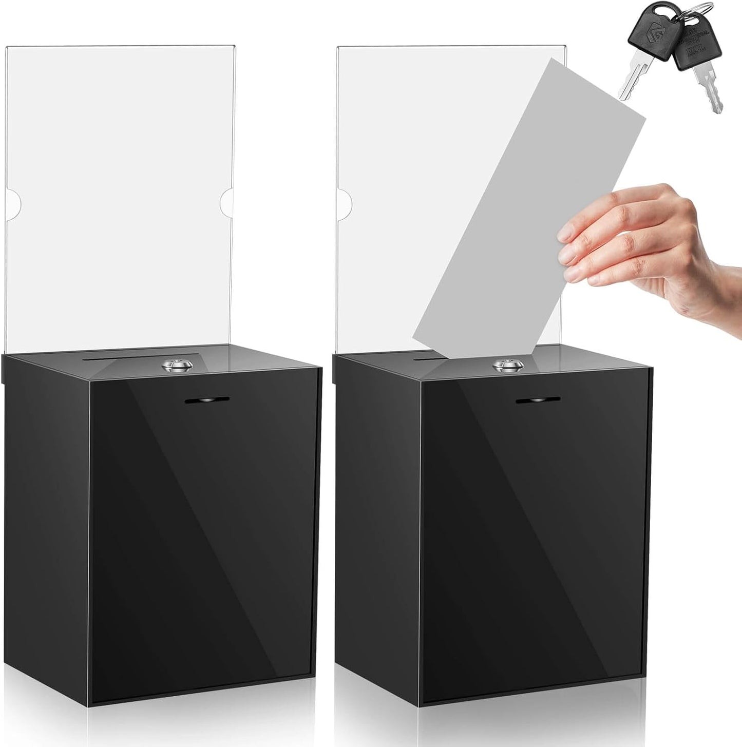 Acrylic Donation Box Set for Fundraising and Raffle Collection
