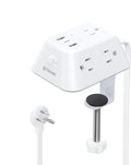 TROND Desk Clamp Power Strip: 5 AC Outlets, 3 USB Ports