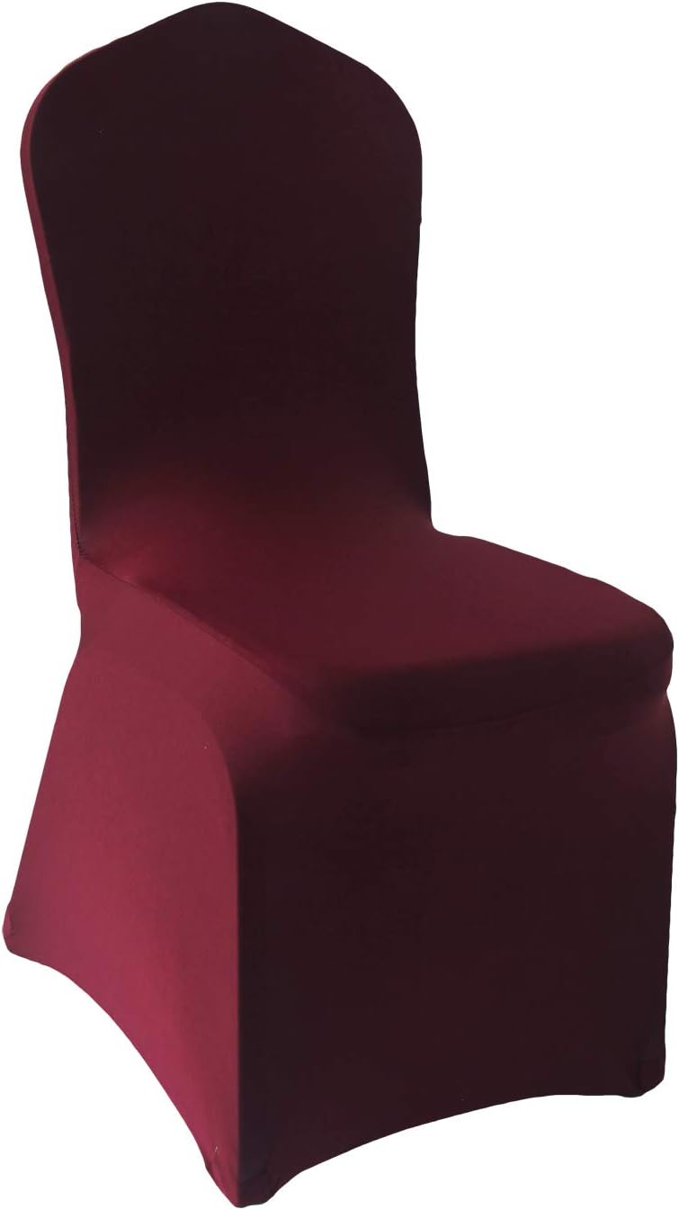 Burgundy Stretch Spandex Chair Covers for Wedding Party Dining