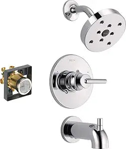 Delta Trinsic 14 Series Tub and Shower Trim Kit with H2Okinetic
