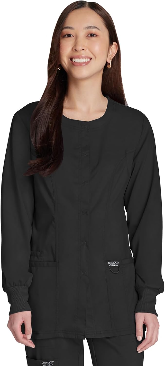 Cherokee Scrub Jackets for Women with 3 Pockets & Stretch