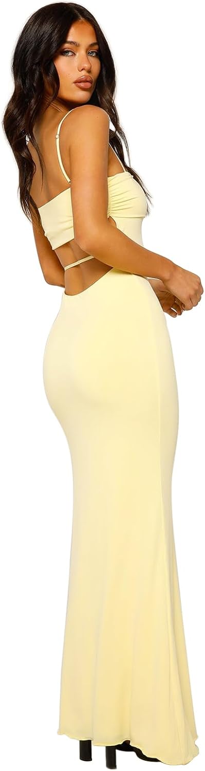 Women's Cutout Backless Maxi Dress for Stylish Occasions