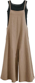 YESNO Women Casual Loose Long Bib Pants for Summer Comfort