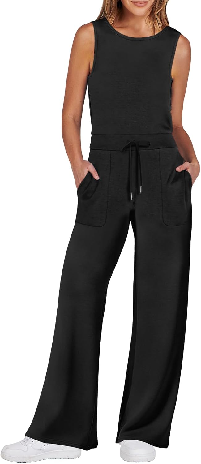 Thick Casual Jumpsuit for Women - Stylish Wide Leg Romper