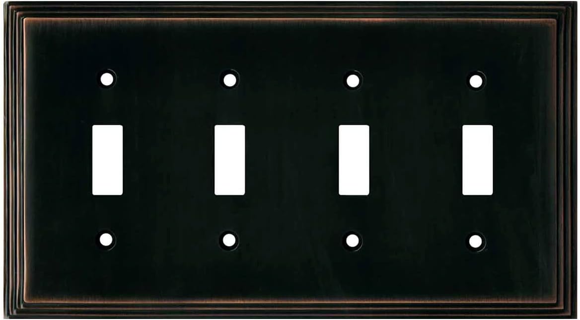 Art Deco Step Light Switch Cover in Oil Rubbed Bronze Finish