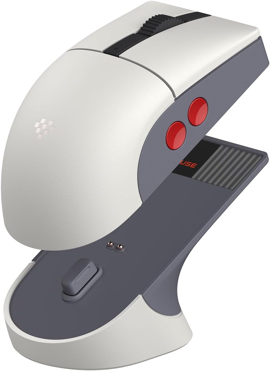 8Bitdo Retro R8 Mouse with Charging Dock for Gamers and Workers