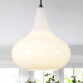 11 in Milk White Glass Pendant Light - Vintage Modern Kitchen Lamp