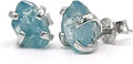 Natural Raw Gemstone Stud Earrings 6-7mm - Rough Birthstone