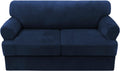 H.VERSAILTEX Sofa Cover 3 Piece T Cushion Loveseat Slipcovers - Navy