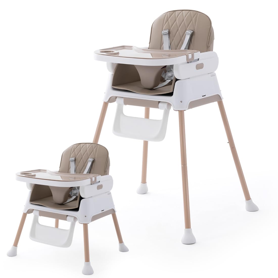Soobaby 3-in-1 High Chair - Adjustable & Convertible, Booster Seat with Double Tray