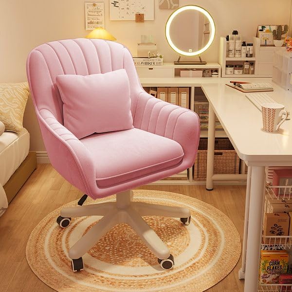 Home Office Chair with Mid-Back Upholstered Velvet Accent