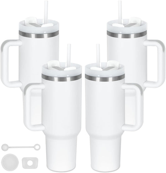 40 Oz Tumbler with Handle, Double Wall Insulated Stainless Steel