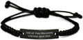 Driver Gifts For Friends Braided Rope Bracelet - Adjustable Engraved