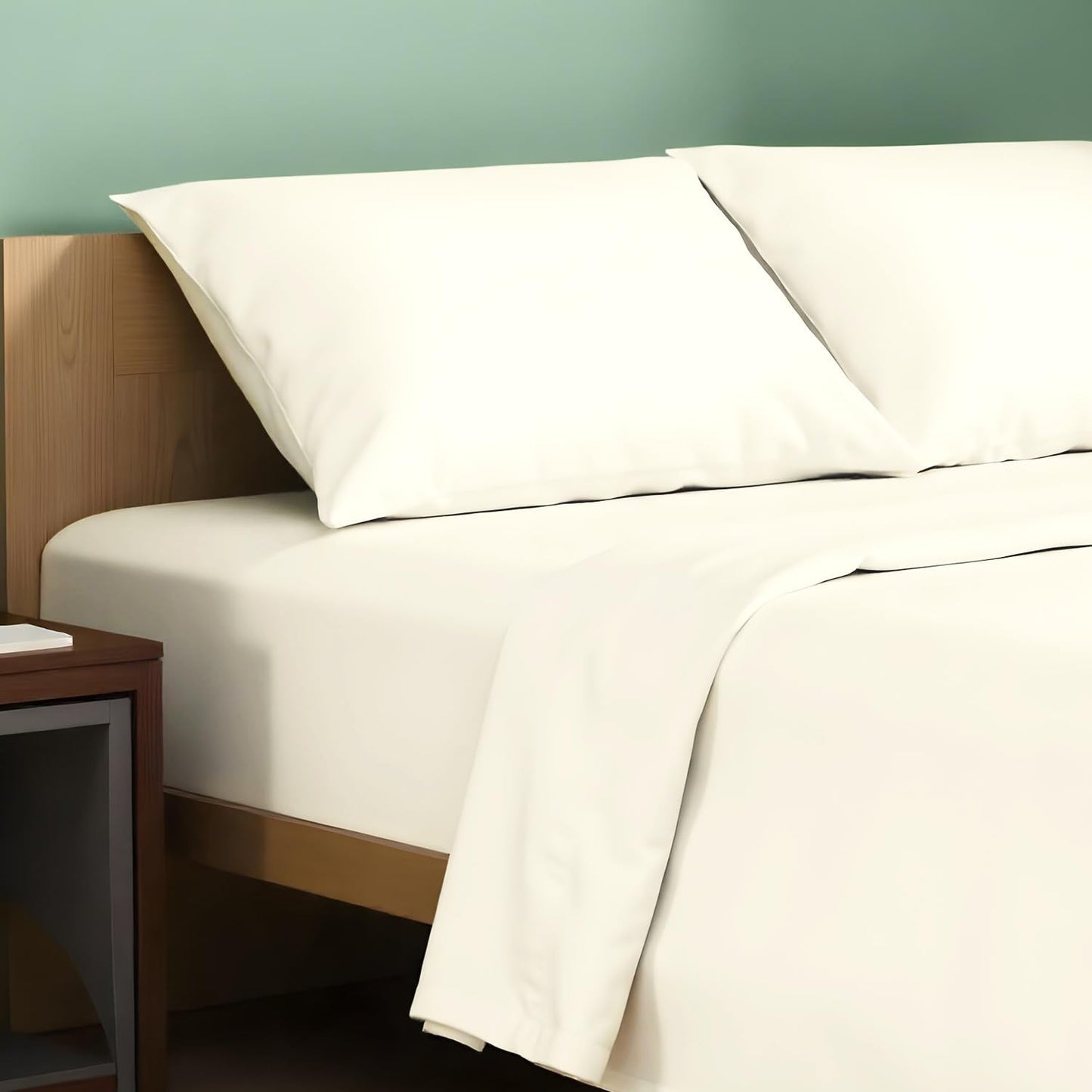 100% Organic Cotton Percale Sheets Queen Size Set for Comfort