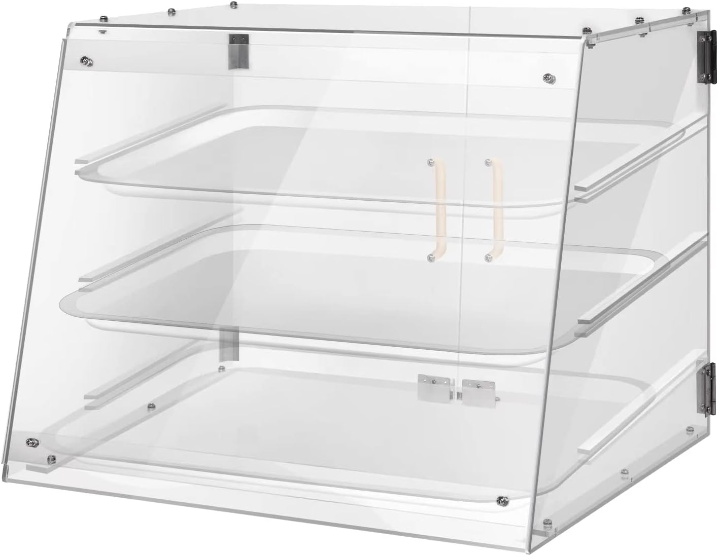 YBSVO 3 Tray Commercial Countertop Bakery Display Case for Treats