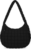Quilted Puffer Tote Bag for Women - Large Crossbody Carryall