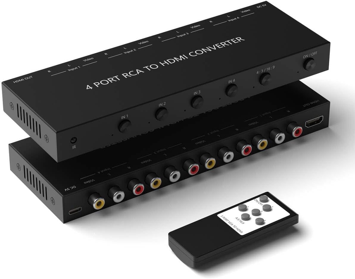 Dingsun 4Port AV to HDMI Converter for Old Video Game Systems