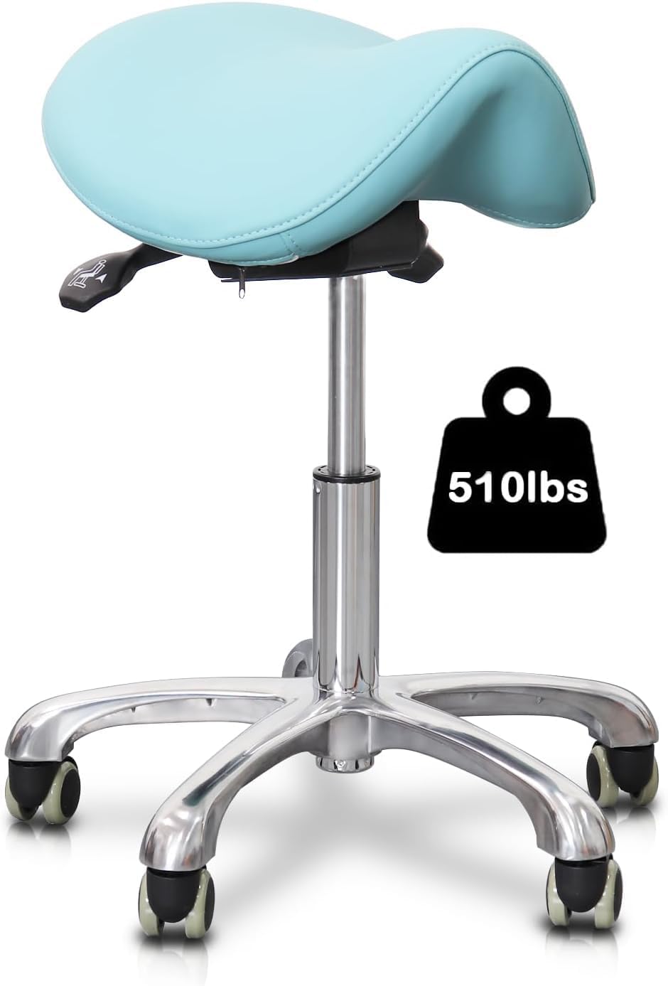 Ergonomic Saddle Stool with Wheels for Office and Salon Use