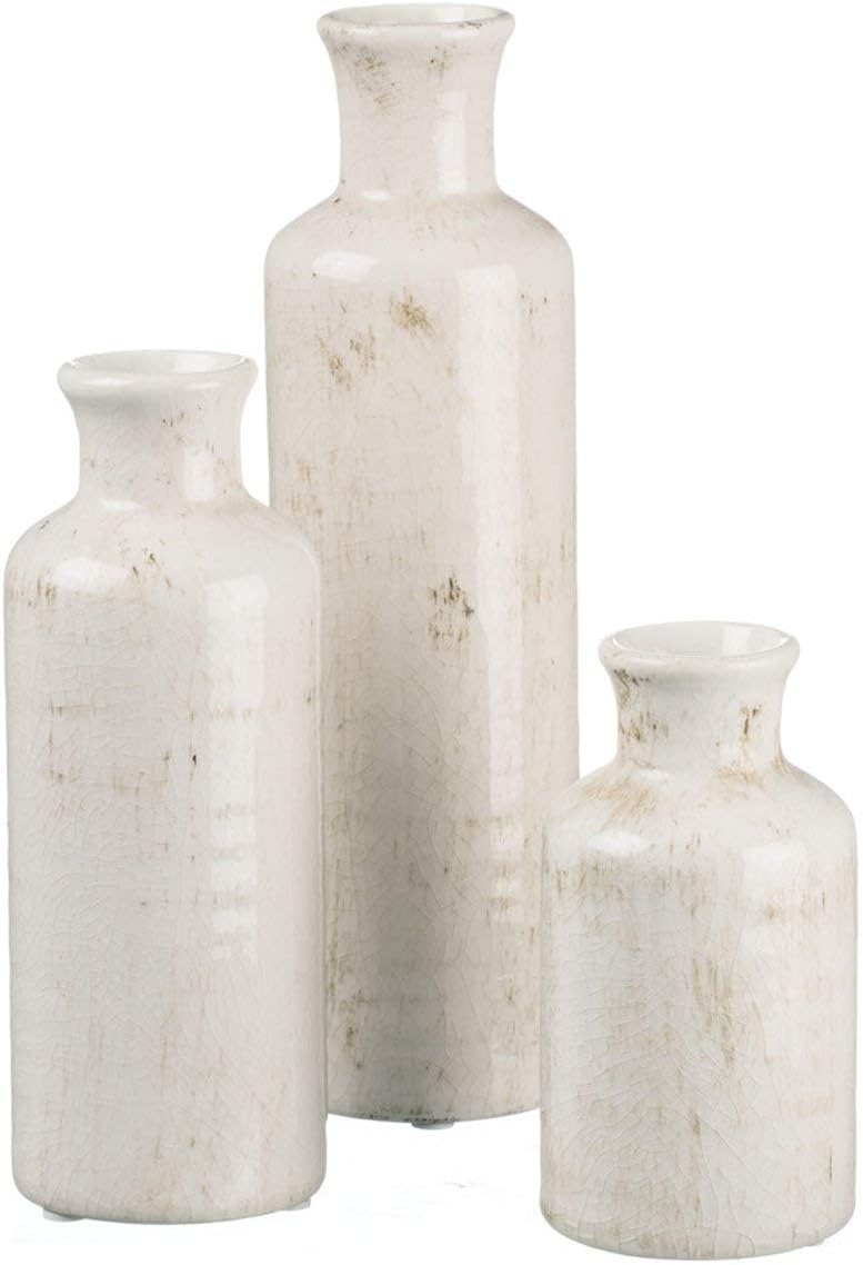 Sullivans White Ceramic Vase Set - Versatile Home Decor