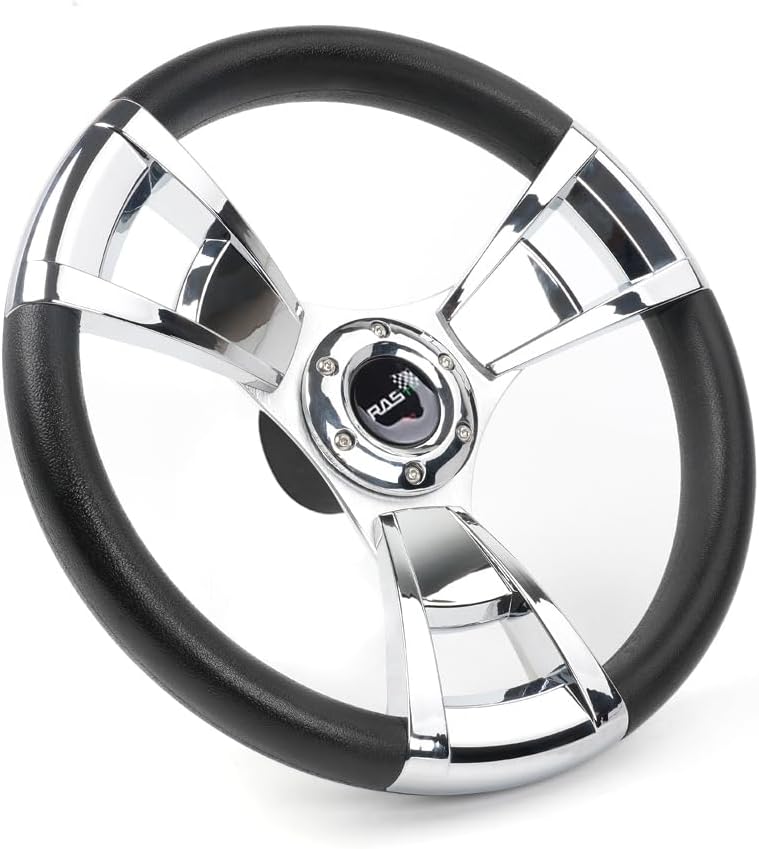 RASTP 13.5 Inch Boat Steering Wheel with 3 Spokes Adapter