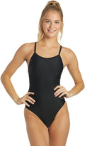 Sporti Thin Strap Athletic One Piece Swimsuit for Women - Sleek