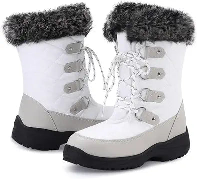 EliteLand Women's Snow Boots: Waterproof Mid Calf Duck Boot