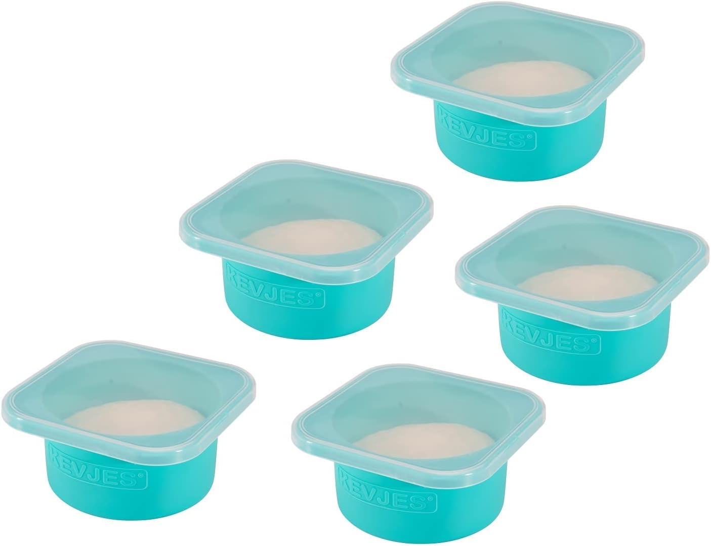 Stackable Silicone Pizza Dough Proofing Containers - 5 Pack