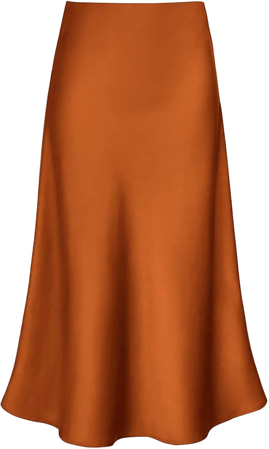 Women's Satin High Waist Flared A Line Midi Skirt for Style