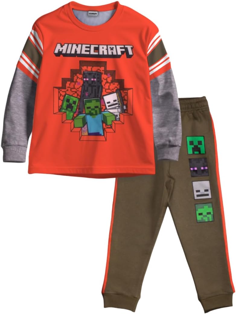 Minecraft Creeper Boys 2-Piece Jersey Set for Active Kids
