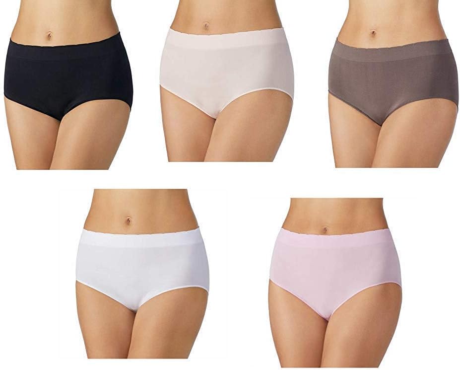 Silky Soft Seamless Full Coverage Modern Brief Panties 5 Pack