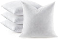 Feather Throw Pillow Inserts Set of 4 16 x 16 in - Soft Fluffy Fill