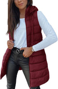 Veatzaer Women Long Vest: Stylish Sleeveless Hooded Puffer