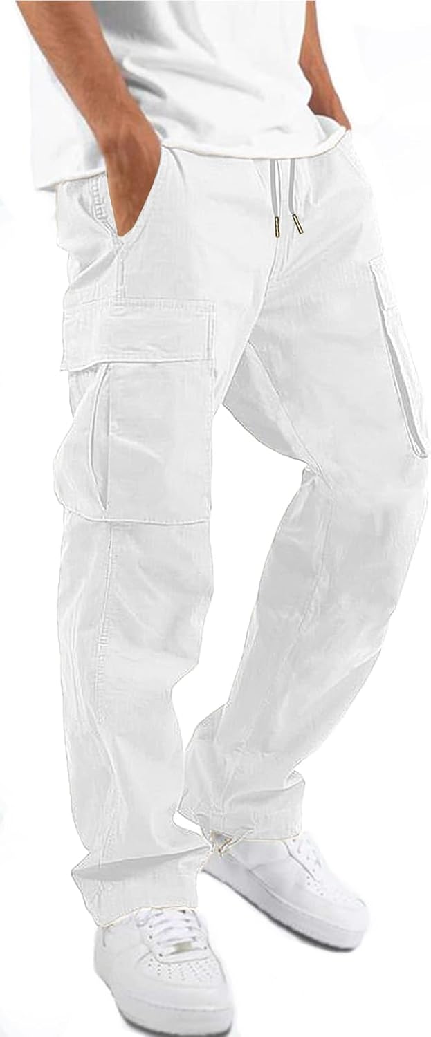 HUNGSON Mens Cargo Pants for Casual Hiking and Daily Wear