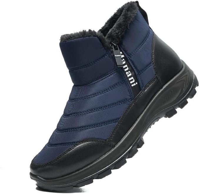 Hanani Mens Winter Snow Boots Waterproof Comfortable Ankle Boots