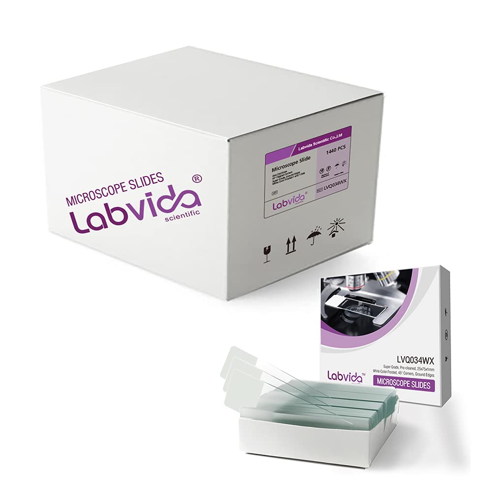 72pcs Pre-Cleaned White Frosted Microscope Slides for Labs