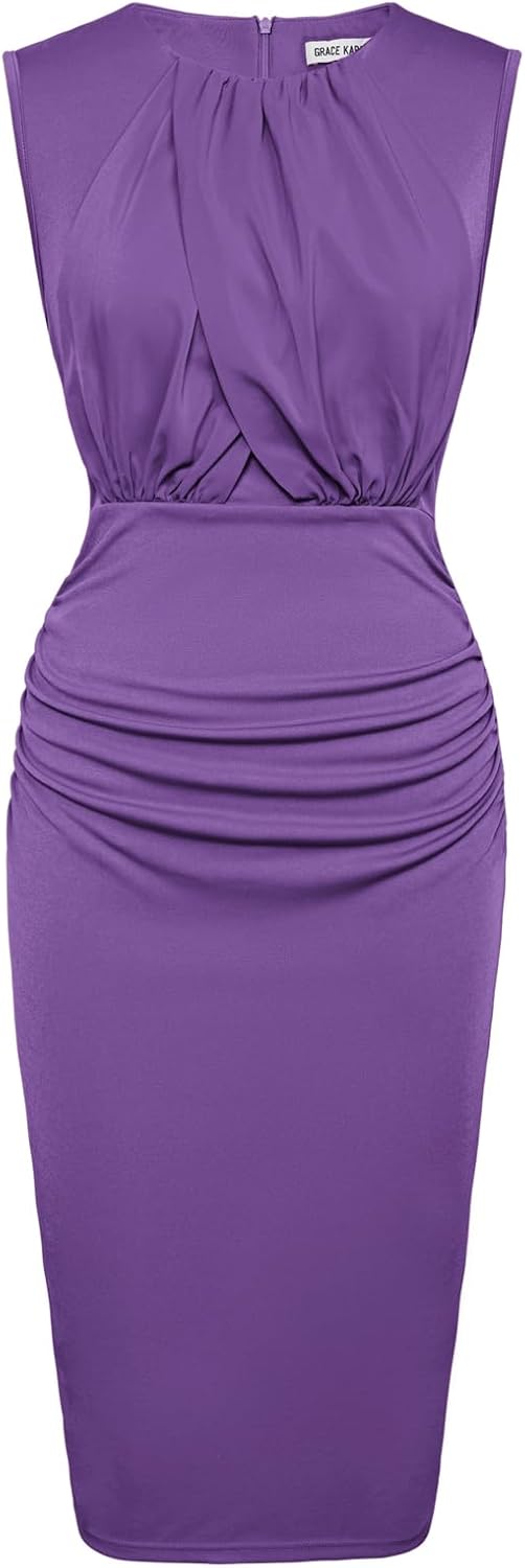 Stylish GRACE KARIN Women's Ruched Bodycon Dress for Any Occasion