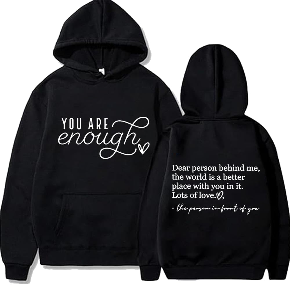 Empowering 'You Are Enough' Unisex Hoodie by DarkJoy