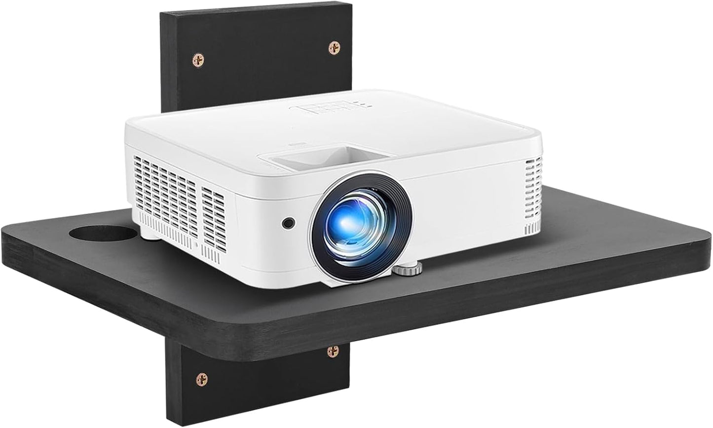 Solid Wood Mini Projector Shelf - Space-Saving Solution