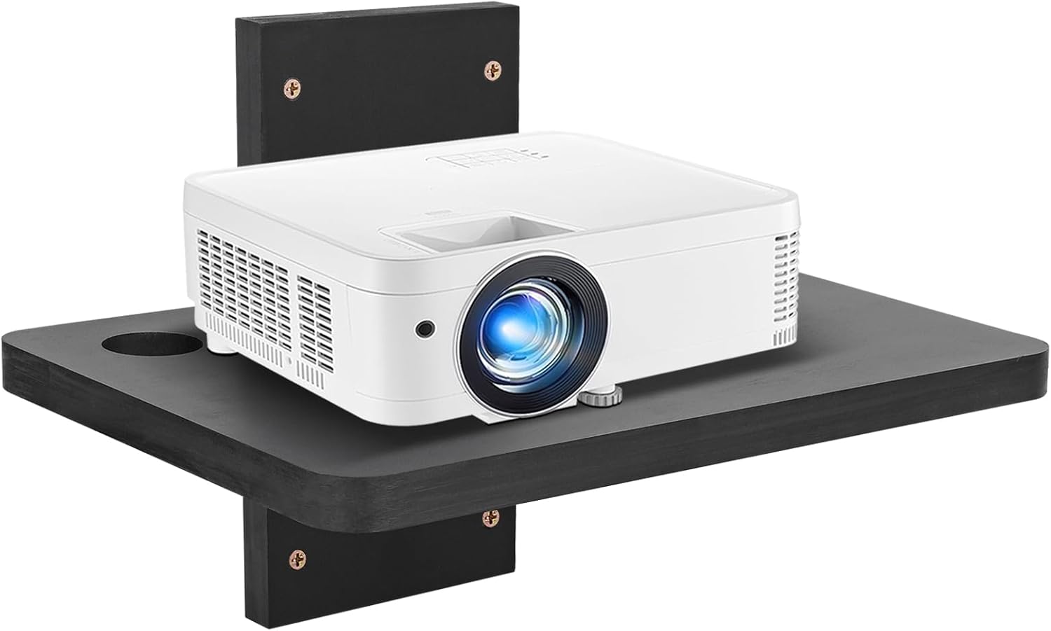 Solid Wood Mini Projector Shelf - Space-Saving Solution